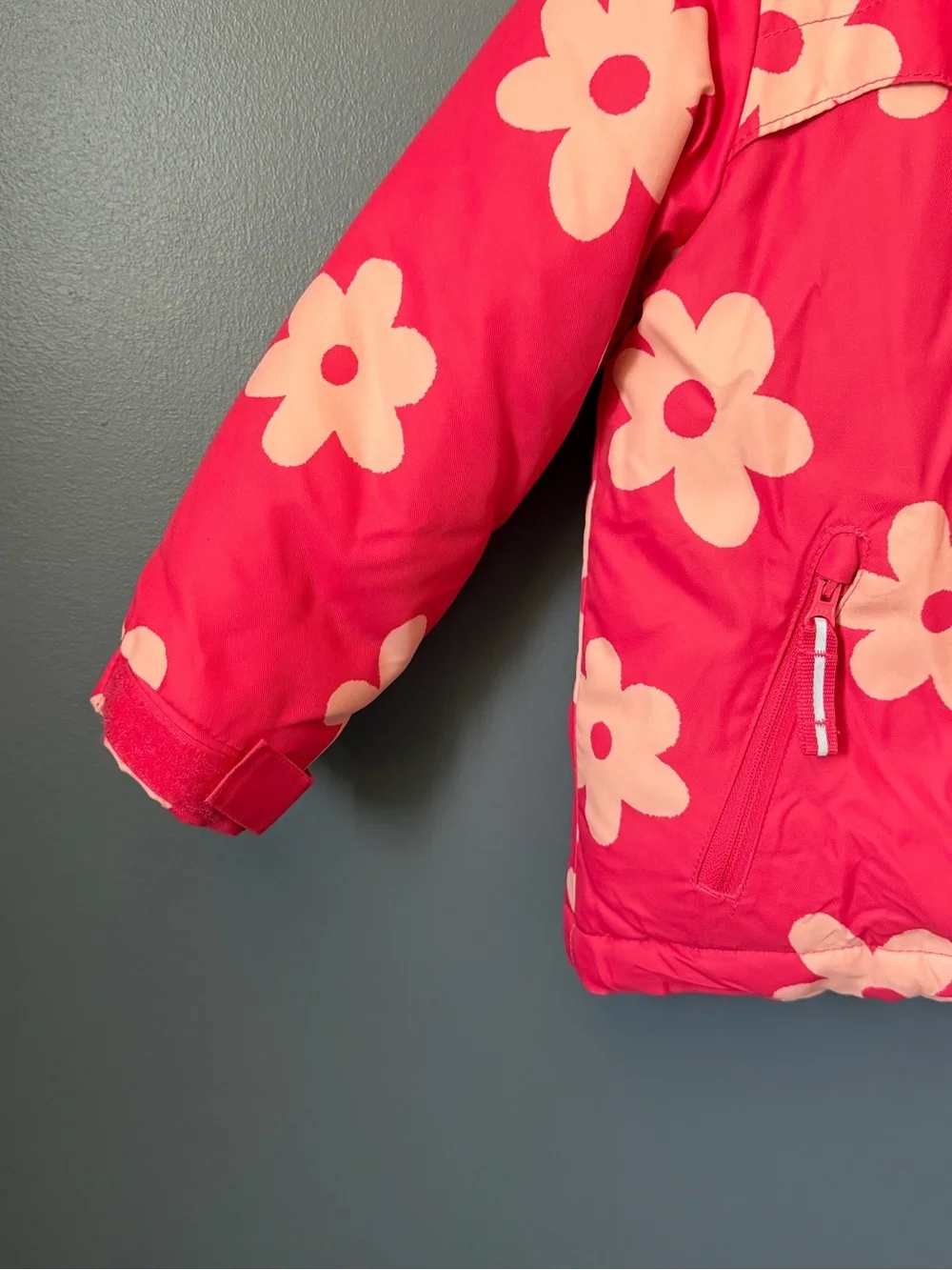 Cat & Jack Pink Floral Hooded Puffer Jacket